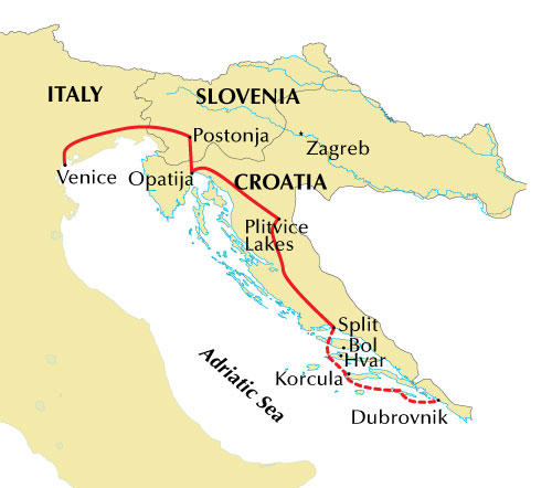 Map Adriatic Italy 2019 Value World Cruises